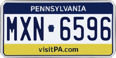 PA license plate MXN6596