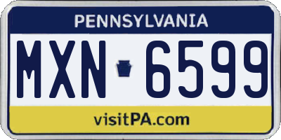 PA license plate MXN6599