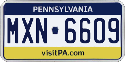 PA license plate MXN6609