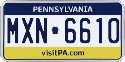 PA license plate MXN6610