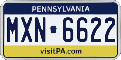 PA license plate MXN6622