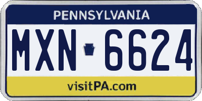 PA license plate MXN6624