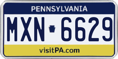 PA license plate MXN6629