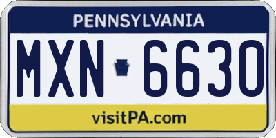 PA license plate MXN6630