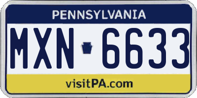 PA license plate MXN6633