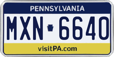 PA license plate MXN6640