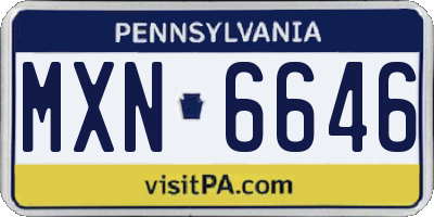 PA license plate MXN6646