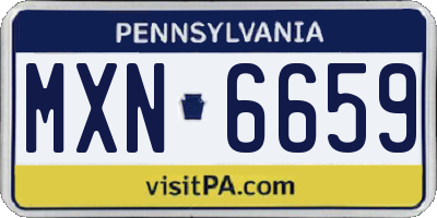 PA license plate MXN6659