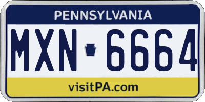 PA license plate MXN6664