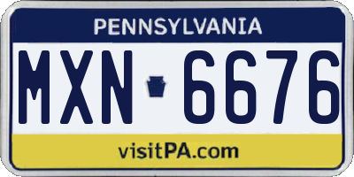 PA license plate MXN6676