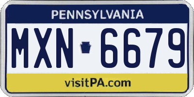 PA license plate MXN6679