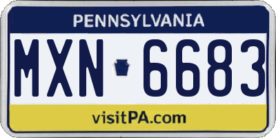 PA license plate MXN6683