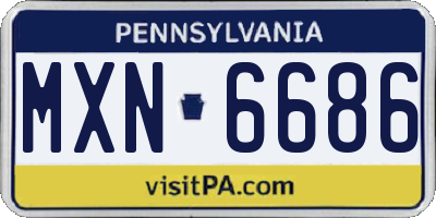 PA license plate MXN6686