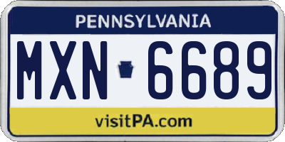 PA license plate MXN6689