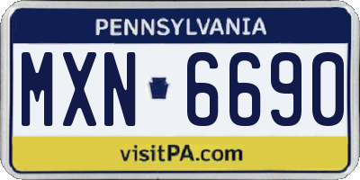 PA license plate MXN6690