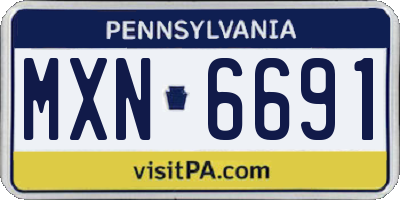 PA license plate MXN6691