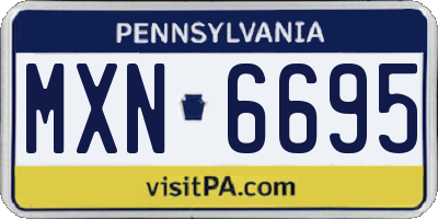 PA license plate MXN6695