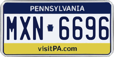 PA license plate MXN6696
