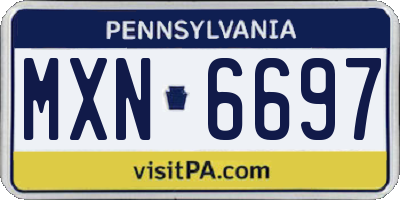 PA license plate MXN6697