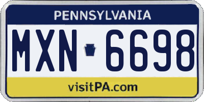 PA license plate MXN6698