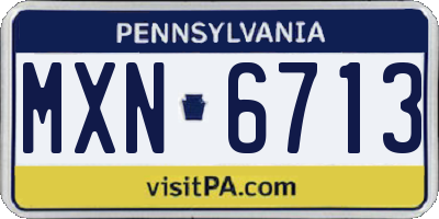 PA license plate MXN6713