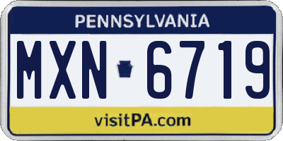 PA license plate MXN6719