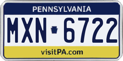 PA license plate MXN6722