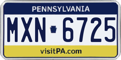 PA license plate MXN6725