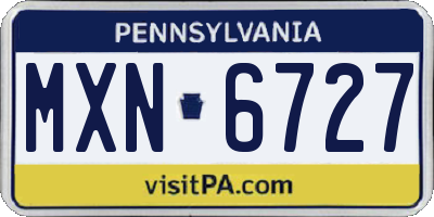PA license plate MXN6727