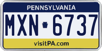 PA license plate MXN6737
