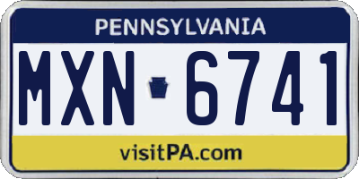 PA license plate MXN6741