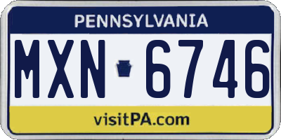 PA license plate MXN6746