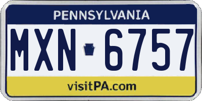 PA license plate MXN6757