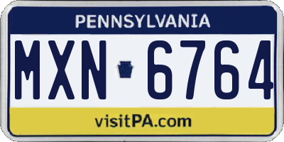 PA license plate MXN6764