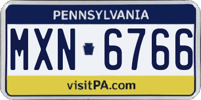 PA license plate MXN6766
