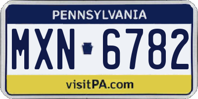 PA license plate MXN6782