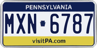 PA license plate MXN6787