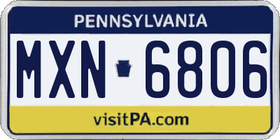 PA license plate MXN6806