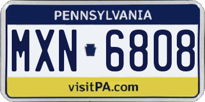 PA license plate MXN6808