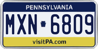 PA license plate MXN6809