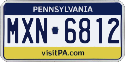PA license plate MXN6812