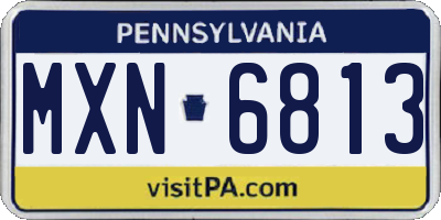 PA license plate MXN6813