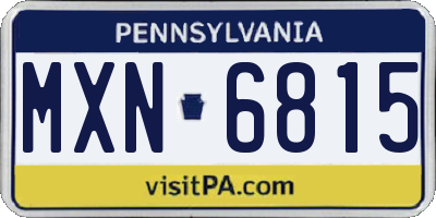PA license plate MXN6815