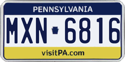 PA license plate MXN6816