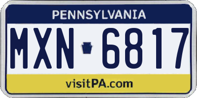 PA license plate MXN6817