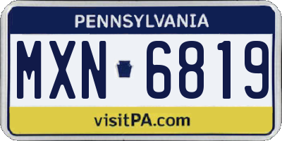 PA license plate MXN6819