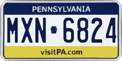 PA license plate MXN6824