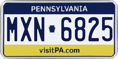 PA license plate MXN6825