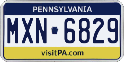 PA license plate MXN6829
