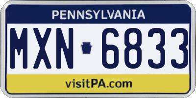 PA license plate MXN6833